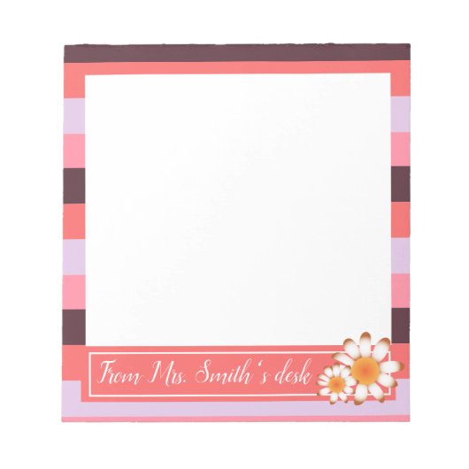 Farbpalettenlehrer Notepad mit Daisies Notizblock (Vorderseite)