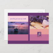 Farbpalettenstreifen-Monogramm des Fotos Postkarte (Vorne/Hinten)