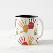Farbpalmen, Hand Zweifarbige Tasse (VorderseiteRechts)
