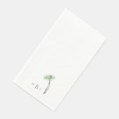 Farbpalmenbaum Grüne Monogramm Serviette (Ecke)