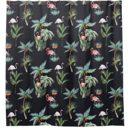 Farbpalmenmuster Duschvorhang (Vorderseite)