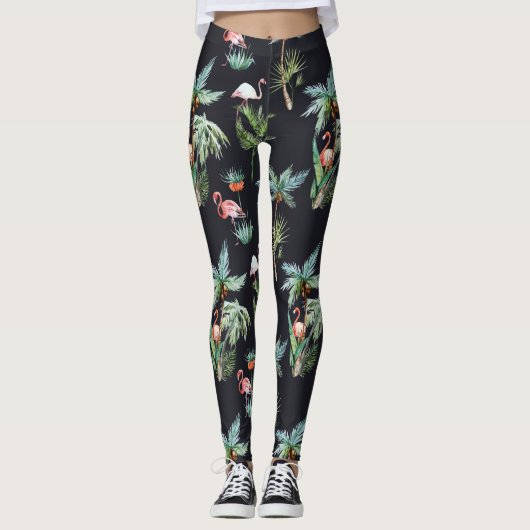Farbpalmenmuster Leggings (Vorderseite)