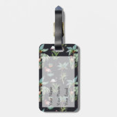 Farbpalmenmuster| Monogramm Gepäckanhänger (Rückseite vertikal)