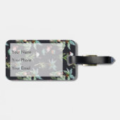 Farbpalmenmuster| Monogramm Gepäckanhänger (Rückseite horizontal)