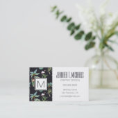 Farbpalmenmuster| Monogramm Visitenkarte (Stehend Vorderseite)