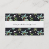 Farbpalmenmuster| Monogramm Visitenkarte (Rückseite)