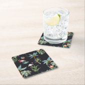 Farbpalmenmuster Rechteckiger Pappuntersetzer (Vor Ort)