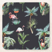 Farbpalmenmuster Rechteckiger Pappuntersetzer (Vorderseite)