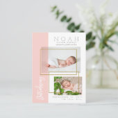 FARBPANELS - GEBURTSANKÜNDIGUNG ANKÜNDIGUNGSPOSTKARTE (Stehend Vorderseite)