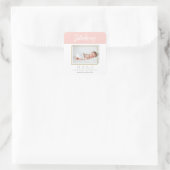 FARBPANELS - GEBURTSANKÜNDIGUNG QUADRATISCHER AUFKLEBER (Tasche)