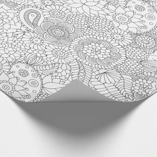 Farbpapier für Floral Doodle Geschenkpapier (Ecke)