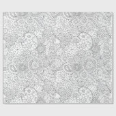 Farbpapier für Floral Doodle Geschenkpapier (Flach)
