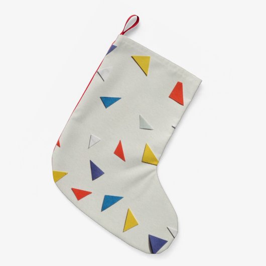 Farbpapiere auf weißer Oberfläche Kleiner Weihnachtsstrumpf (Vorderansicht (hängend))