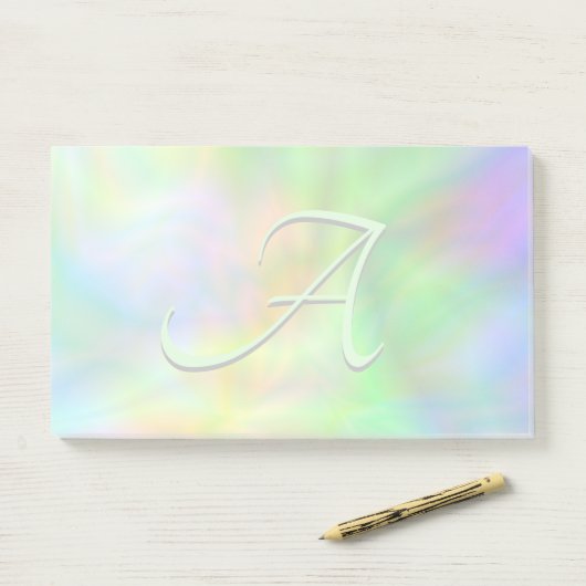 Farbpastellfarben, abstrakter Farbverlauf, Monogra Post-it Klebezettel (Auf Schreibtisch)