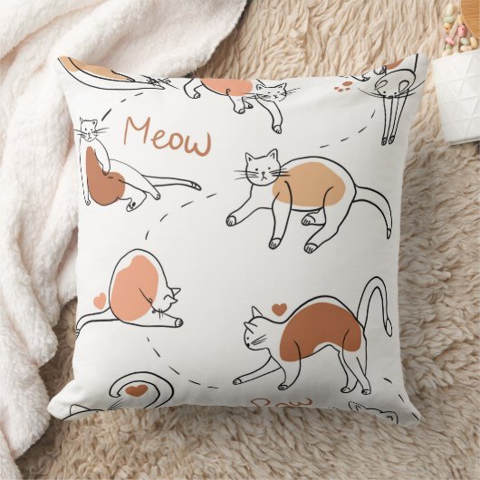 Farbpastellmuster Katzenbraun Kissen (Decke)