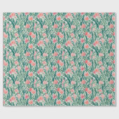 Farbpfirsich und Blumenmuster Geschenkpapier (Flach)