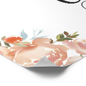 Farbpfirsichblütenkarten und Geschenkschild Poster (Ecke)