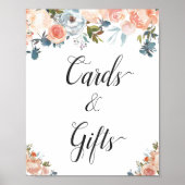 Farbpfirsichblütenkarten und Geschenkschild Poster (Vorne)