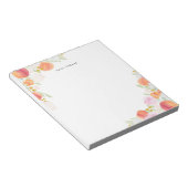 Farbpfirsiche floraler Personalisierter Notepad Notizblock (angewinkelt)