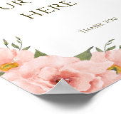 Farbpfirsichfarben Blütenmuster Maßgeschneidertes  Poster (Ecke)