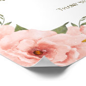 Farbpfirsichfarben Blütenmuster Maßgeschneidertes Poster (Ecke)