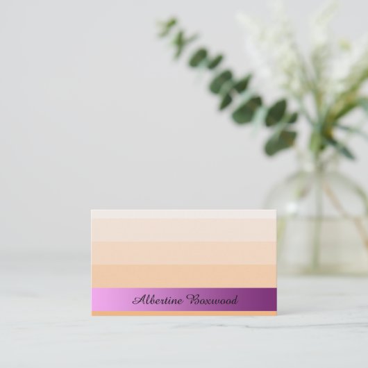 Farbpfirsichfarbene mit rosa bannereigenem Text Visitenkarte (Stehend Vorderseite)