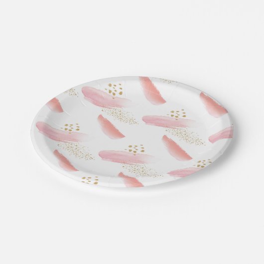 Farbpfirsichpfirsichpplash Pappteller (Schrägansicht)