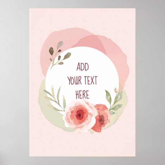 FARBPINK UND GRÜNES BLUMENKUSTOM POSTER (Vorne)