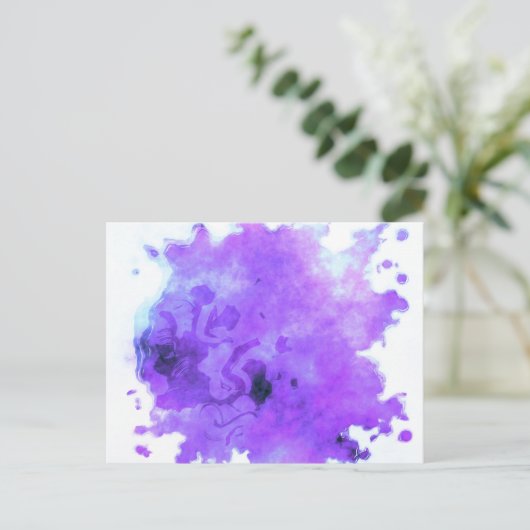 Farbpinsel - Lila Postkarte (Stehend Vorderseite)
