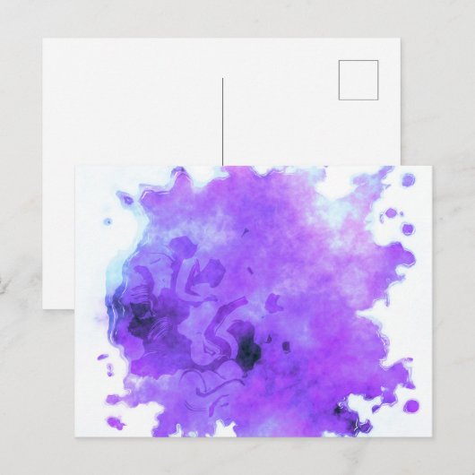 Farbpinsel - Lila Postkarte (Vorne/Hinten)