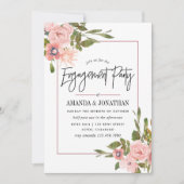 Farbpinsel und Rose Gold Engagement Party Einladung (Vorderseite)