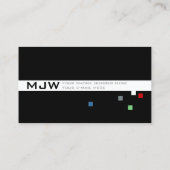 Farbpixel moderne berufliche schwarz. visitenkarte (Rückseite)