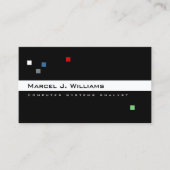 Farbpixel moderne berufliche schwarz. visitenkarte (Vorderseite)