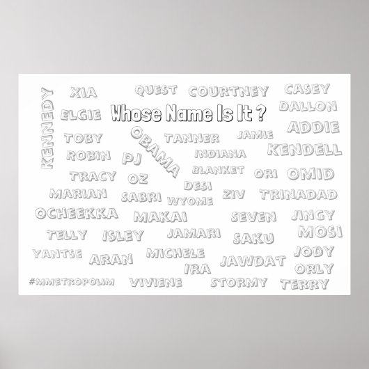 Farbplakat 36x24 mit Unisex-Namen Poster (Vorne)