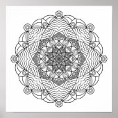 Farbplakat - Wave Blume Mandala Poster (Vorne)