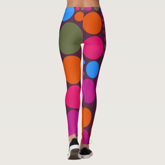 Farbpolka-Dots-Muster #15 Leggings (Rückseite)