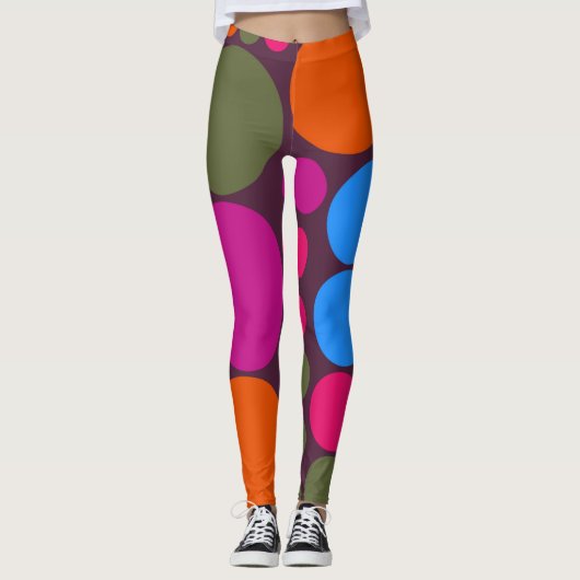 Farbpolka-Dots-Muster #15 Leggings (Vorderseite)