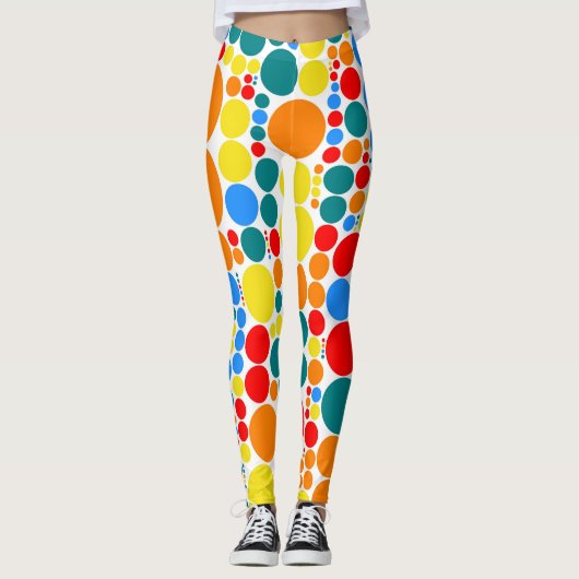 Farbpolka-Dots-Muster #20 Leggings (Vorderseite)
