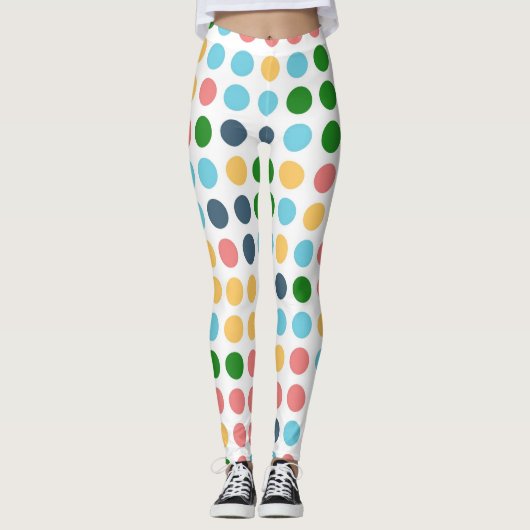 Farbpolka-Dots-Muster #22 Leggings (Vorderseite)