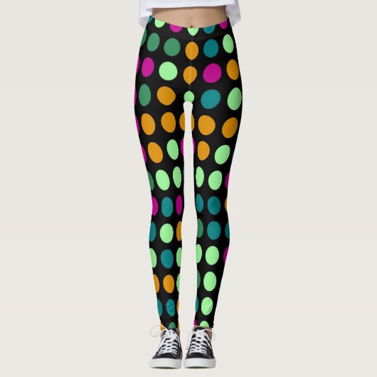 Farbpolka-Dots-Muster #23 Leggings (Vorderseite)