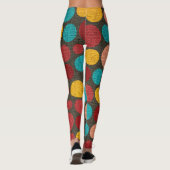 Farbpolka-Punkte-Muster #5 Leggings (Rückseite)