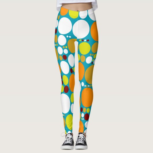 Farbpolka-Punkte-Muster #6 Leggings (Vorderseite)