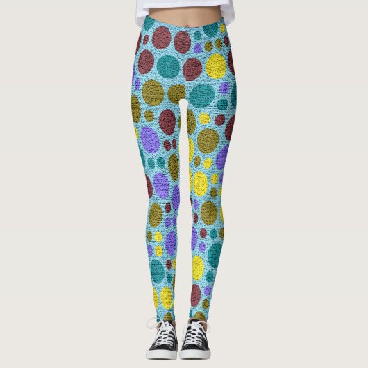 Farbpolka-Punkte-Muster Nr. 3 Leggings (Vorderseite)