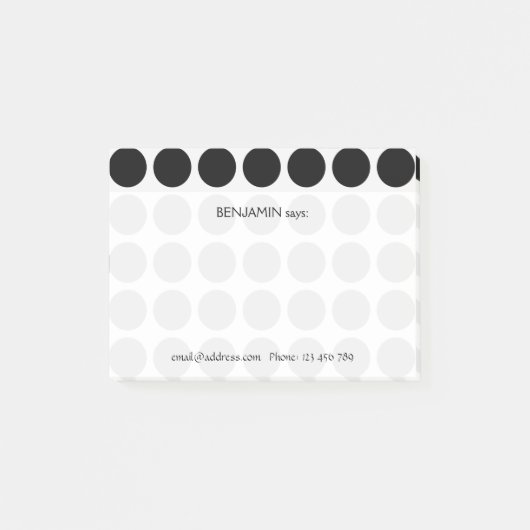 Farbpolka-Punktmuster auf Weiß können beliebig ang Post-it Klebezettel (Vorderseite)