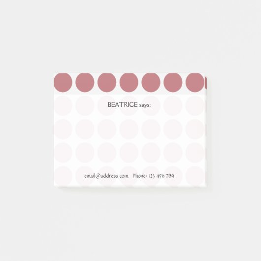 Farbpolka-Punktmuster auf Weiß können beliebig ang Post-it Klebezettel (Vorderseite)