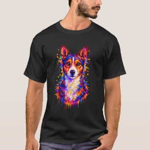 Farbporträt des Basenji-Hundes T-Shirt