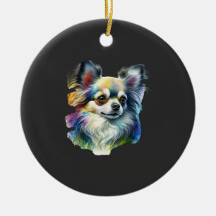 Farbporträt eines Chihuahua Keramik Ornament