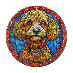 Farbporträt eines Hundes in Buntglas Schneidebrett