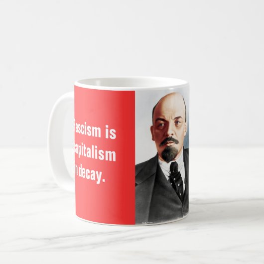 Farbporträt von Lenin Kaffeetasse (Vorderseite Links)
