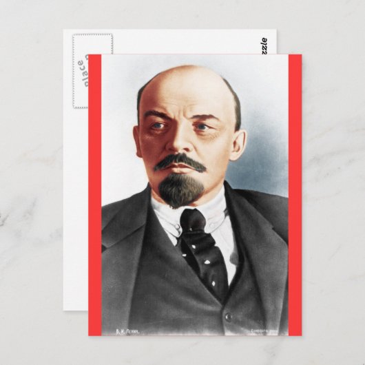 Farbporträt von Lenin Postkarte (Vorne/Hinten)